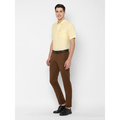 Brown Solid-Mid Waist