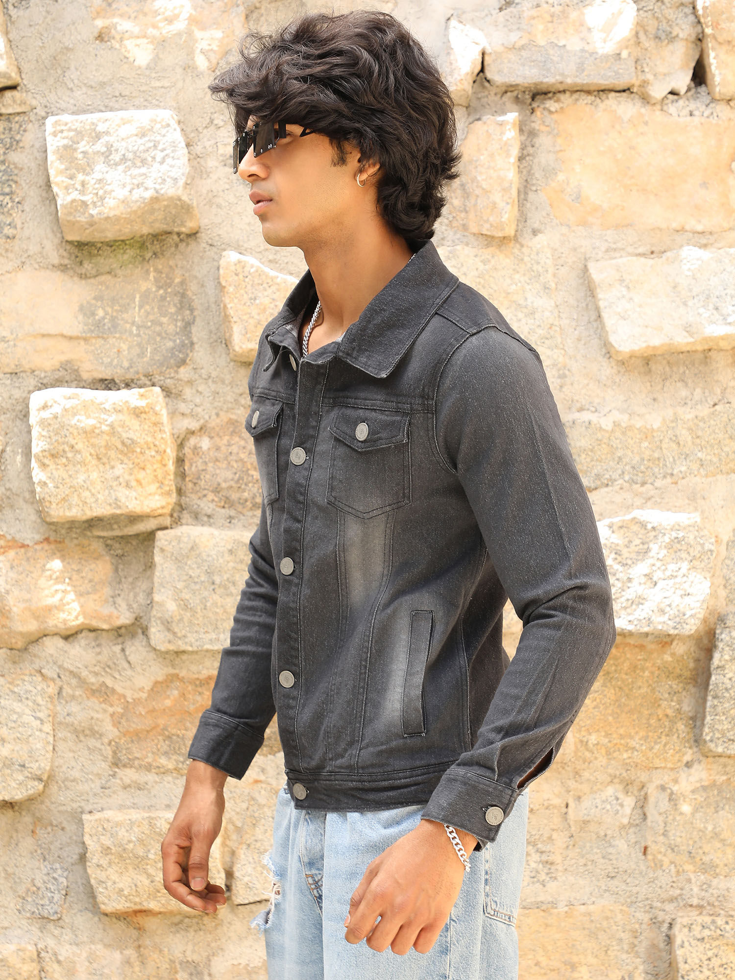 Dark wash denim jacket clearance