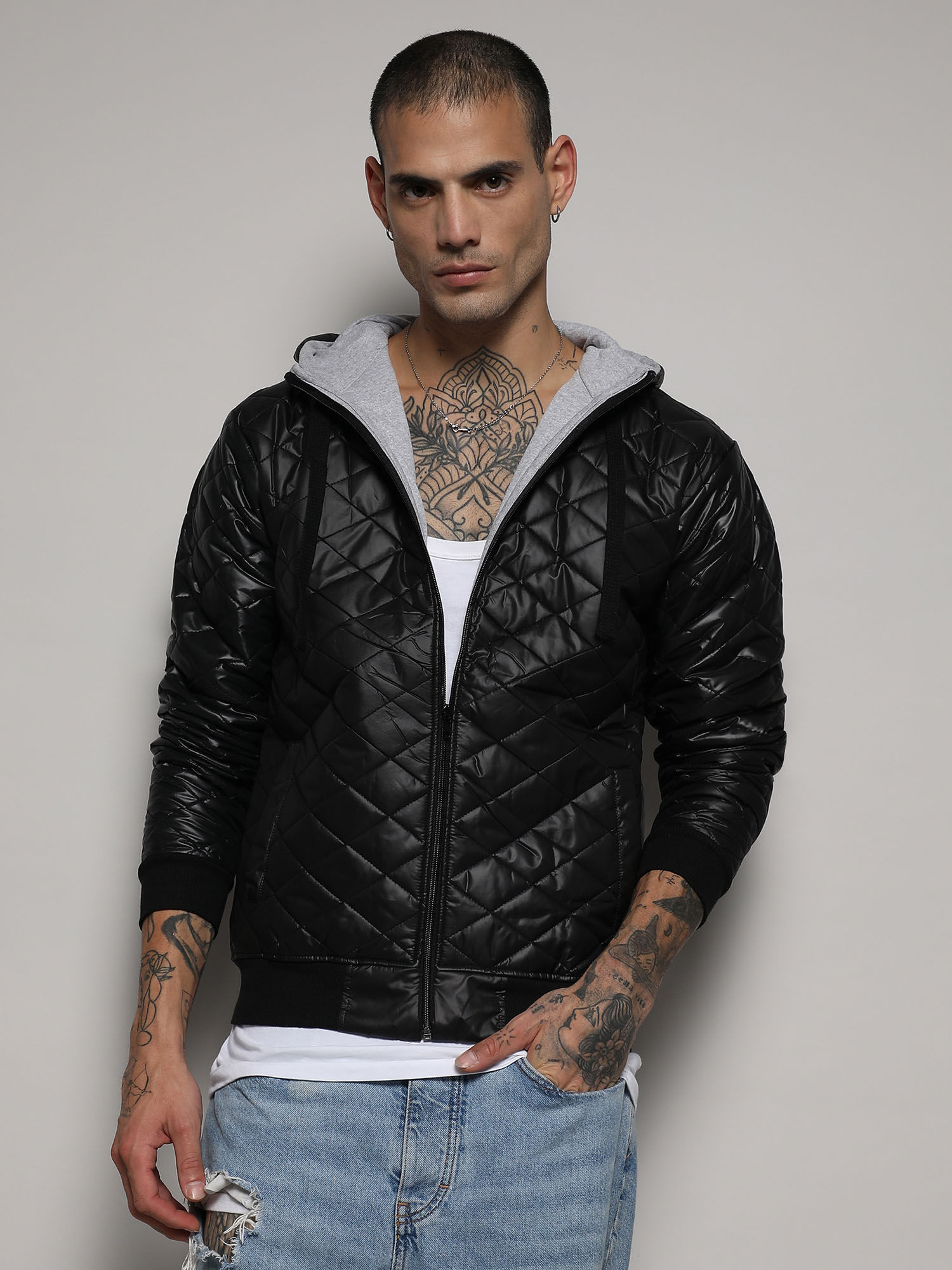 Campus sutra black deals quilted jacket
