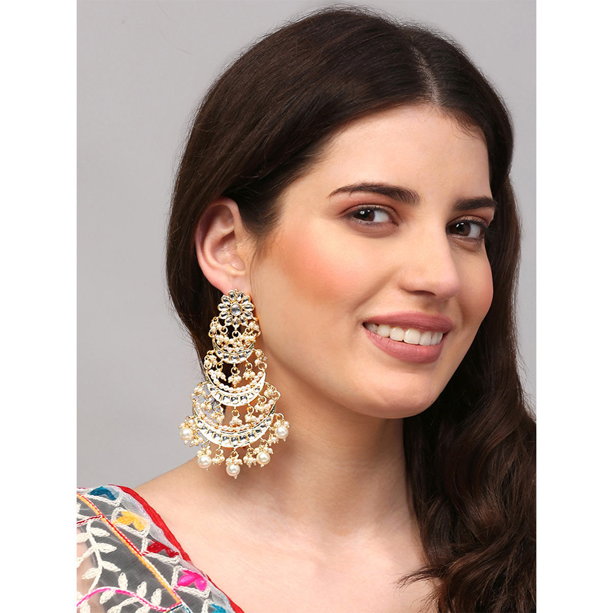 Bharni Gold Plated Kundan Chandbali Earrings  Paisley Pop Shop