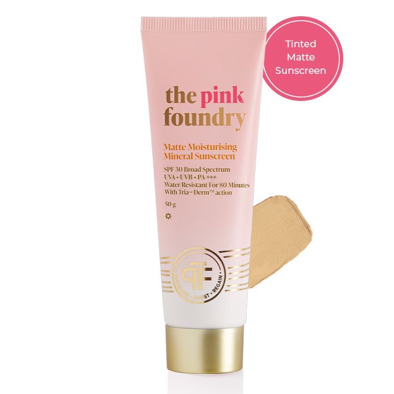 The Pink Foundry Tinted Sunscreen - Matte Mineral & Moisturising with SPF 30