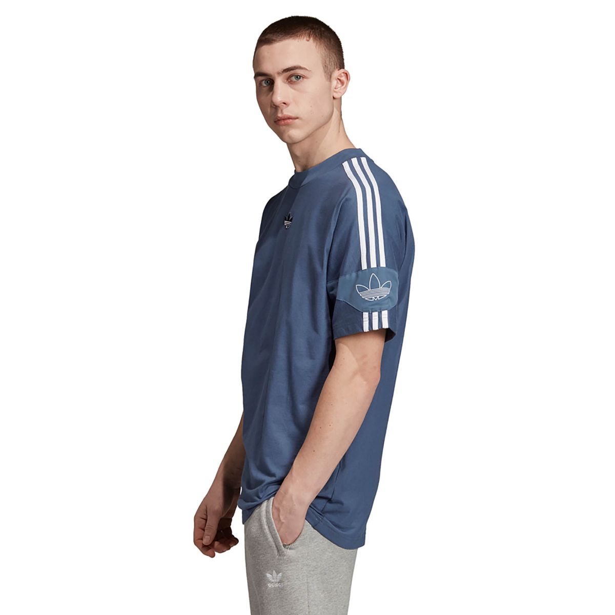 Buy adidas Originals Striped Ts Trf Tee T shirt Blue Online