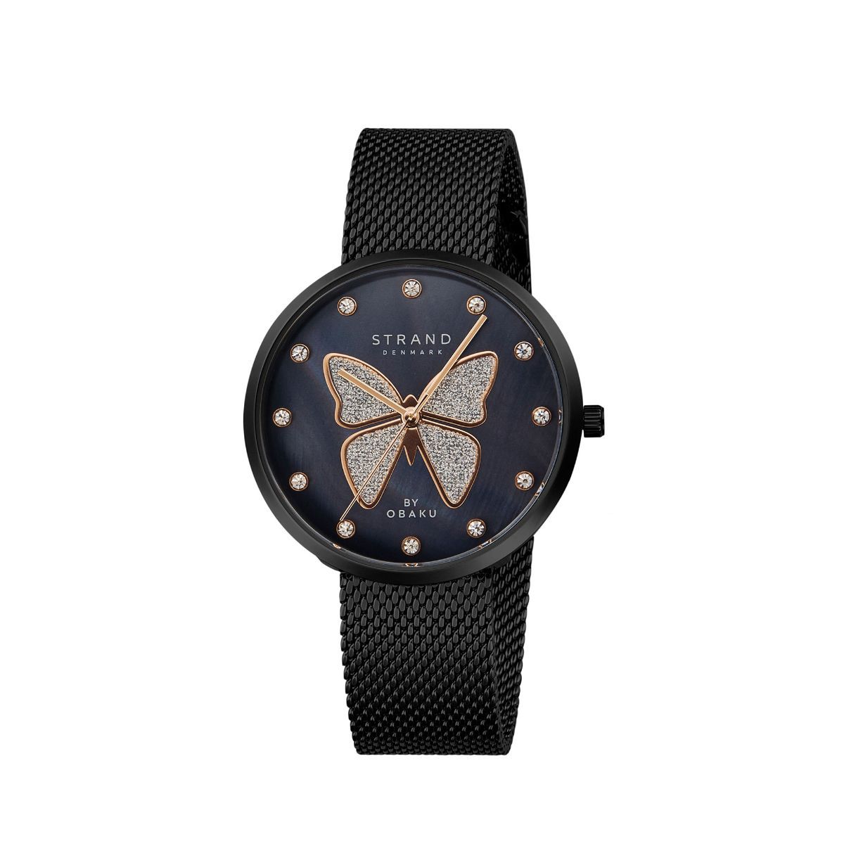 Strand By Obaku Butterfly Charcoal Mop Dial Quartz Watch For Women (S700LXBBMB-DB)