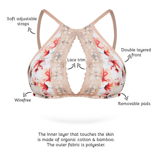 Inner Sense Organic Cotton Antimicrobial Lightly Padded Non-wired Bralette