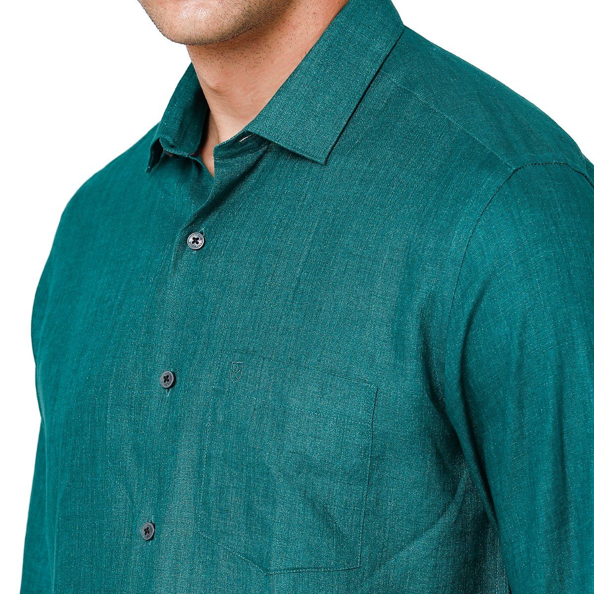 Linen Club Green Solid Regular Fit Linen Shirt for Men Buy Linen Club