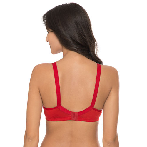 Buy Komli Plus-Size Padded T-Shirt Bra - Red (34C) Online