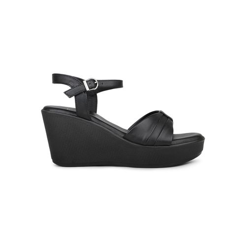Buy Womens Black Casual Round Toe Wedges Sandals Online