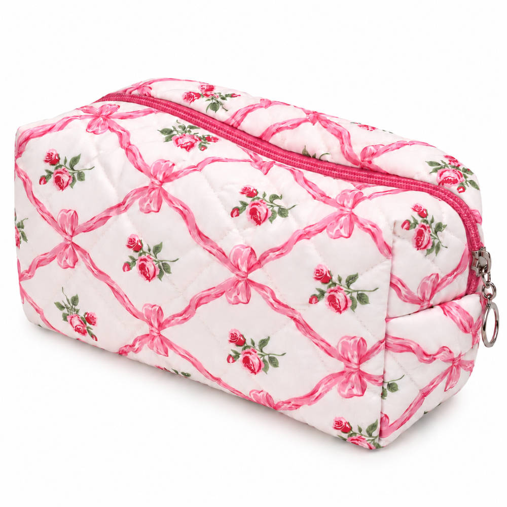 Feel Good Club Makeup Pouch Vanity Bag Travel Toiletry Case For Brushes Makeup Blenders & Skincare