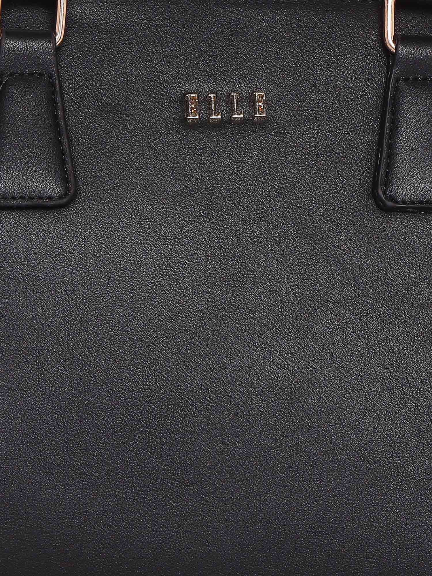 Buy ELLE Black Solid Tote Bag Online