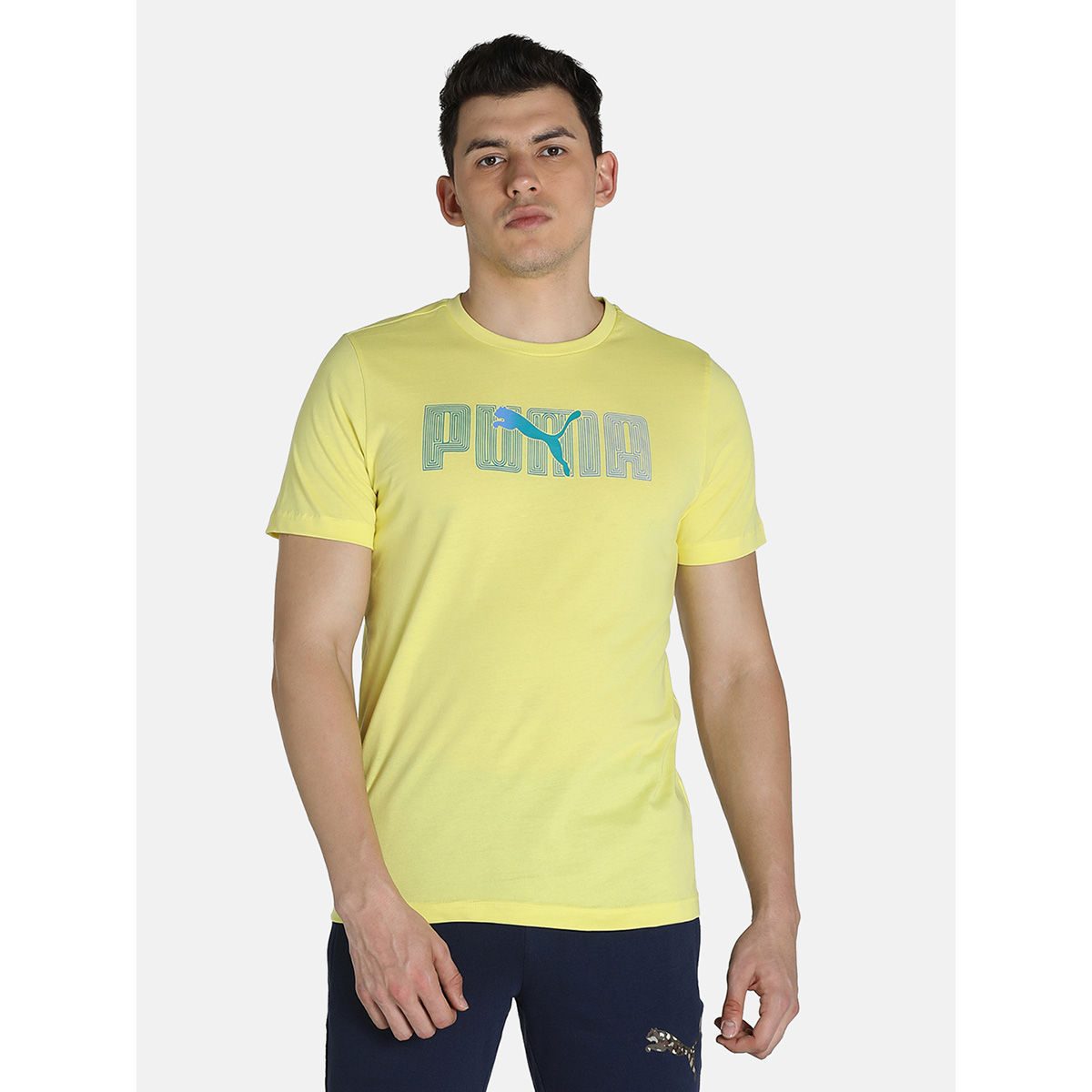 Puma Mens Graphic Tee V Men Yellow T 