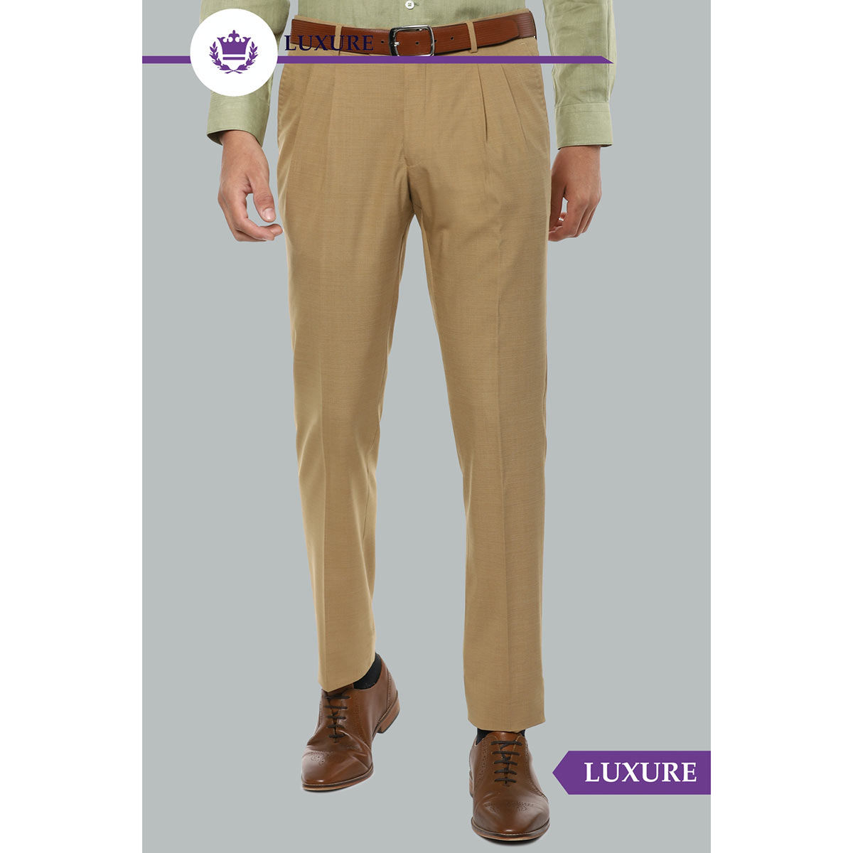 Buy Men Khaki Solid Low Skinny Fit Casual Trousers Online - 616822 | Peter  England