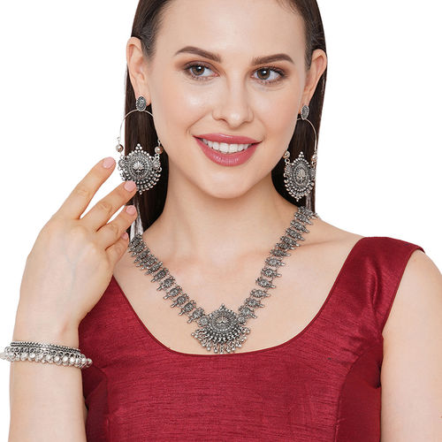 Buy Fida Silver Oxidised Ethnic Indian Traditional Statement