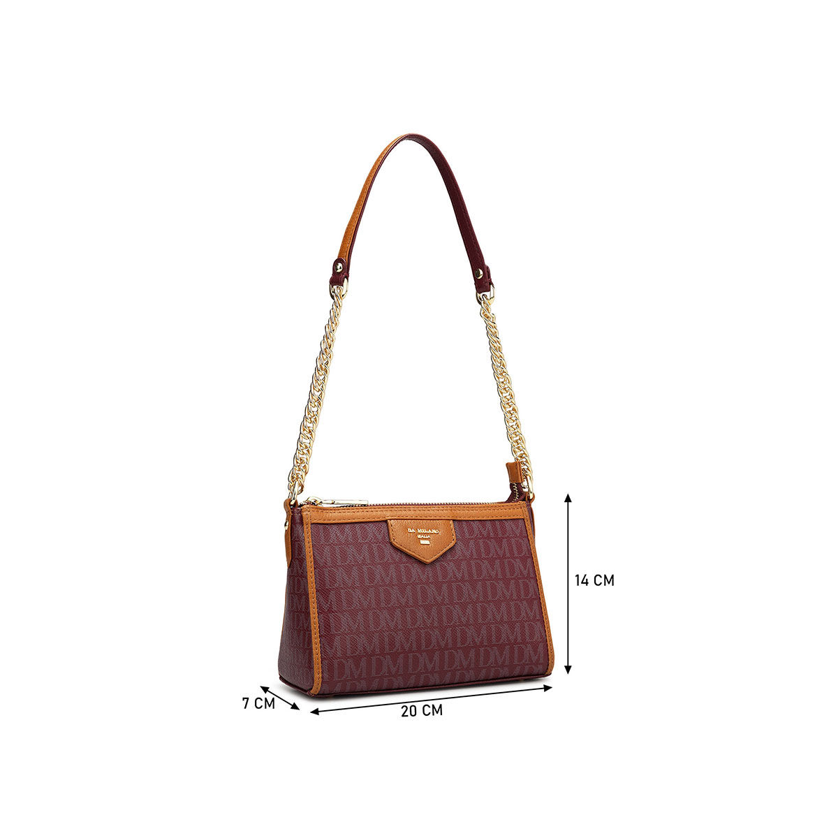 Buy Da Milano Genuine Leather Red Ladies Handbag Online