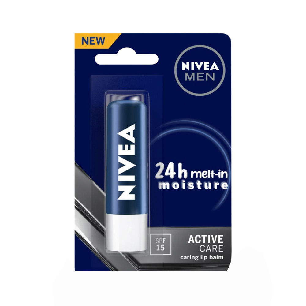 NIVEA Men Lip Balm, Active Care SPF for 24h Moisture