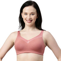Buy Enamor Women A058 Padded Wirefree Cotton Eco-antimicrobial Comfort  Minimizer Bra Nude online
