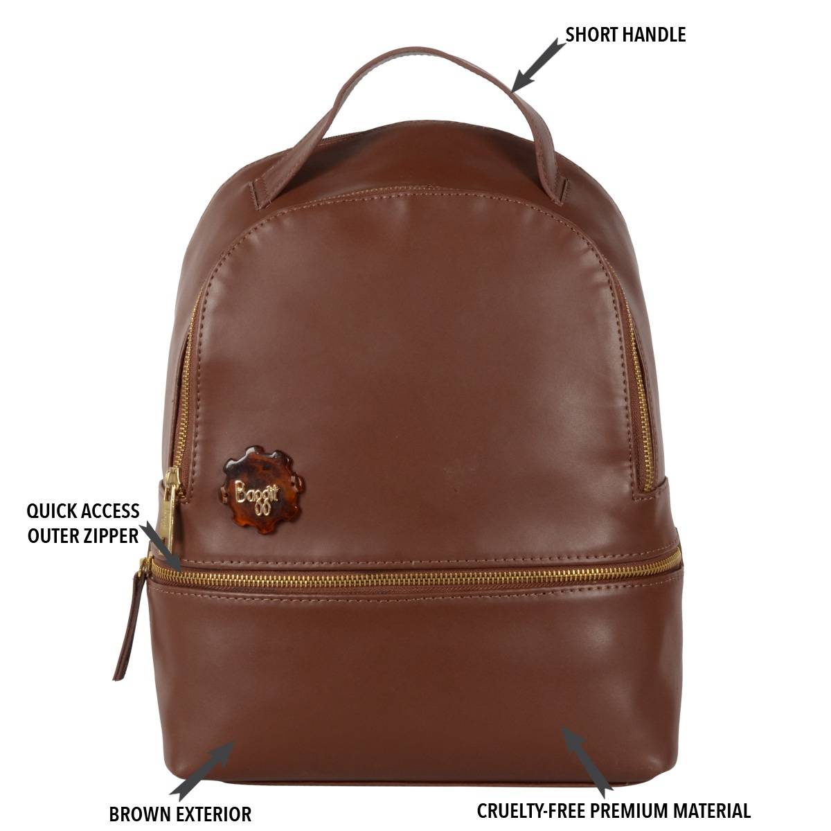 Buy Baggit Abim Brown Medium Backpack Online