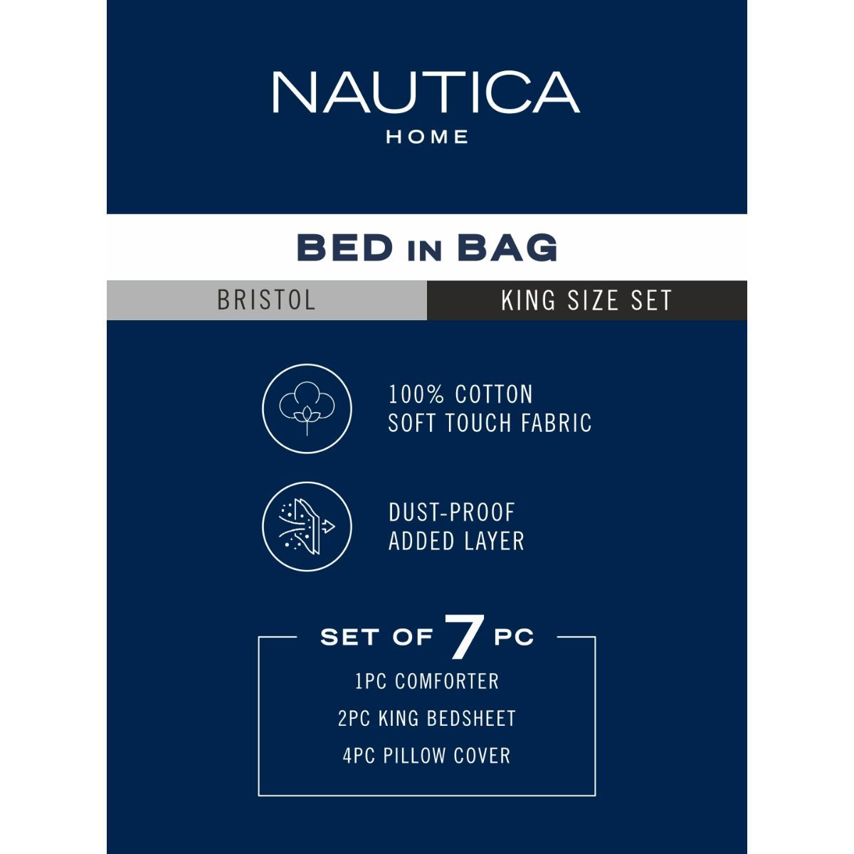 Buy Nautica Super Soft 100% Cotton Bedding Set Of 7 Stripe-Sea Green ...