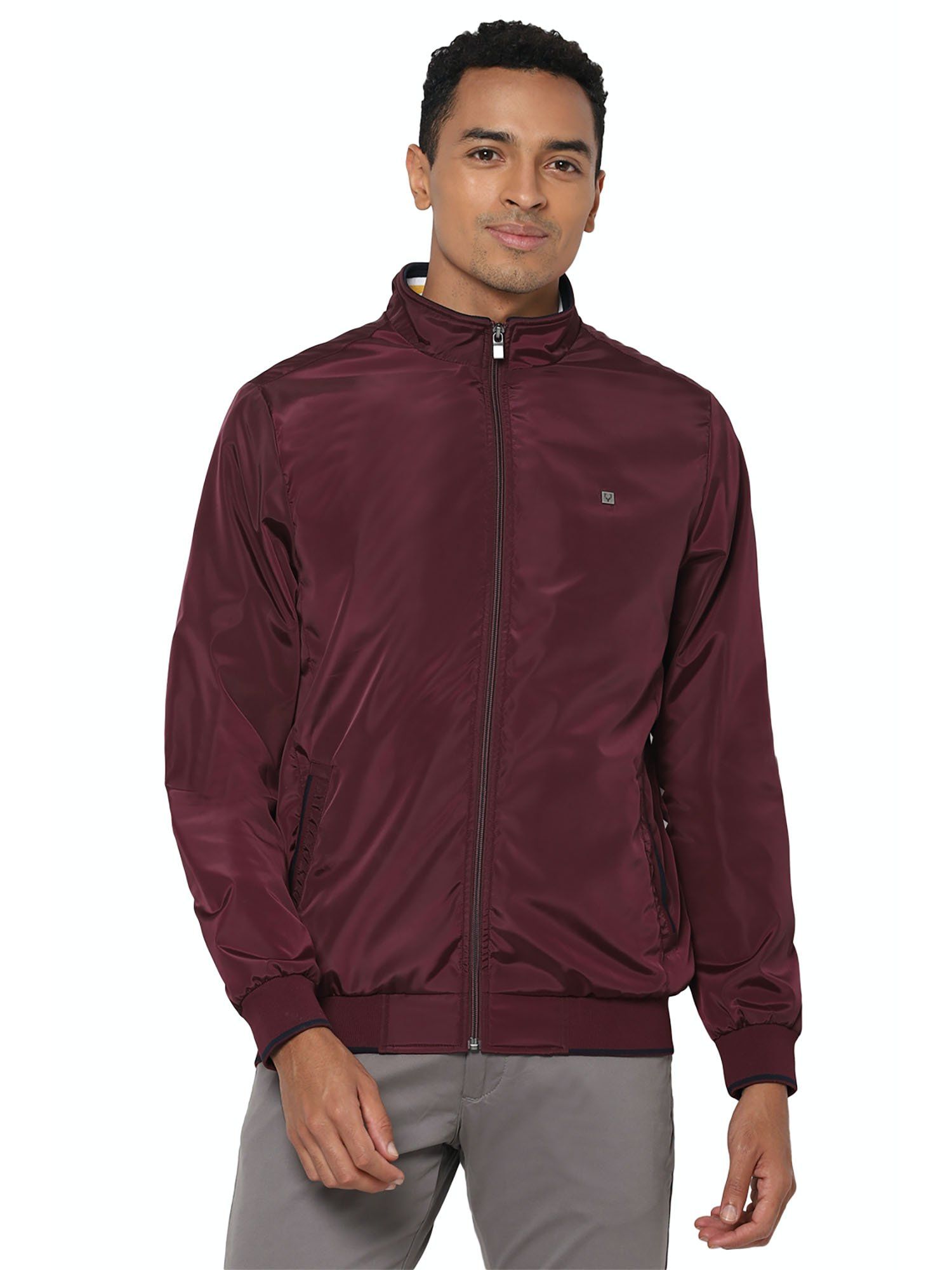 Buy Allen Solly Maroon Jacket Online