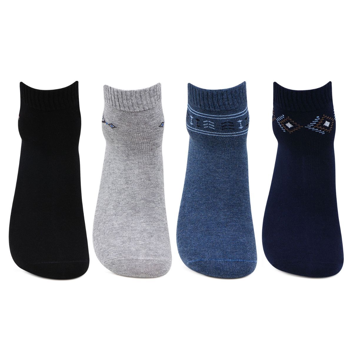Bonjour Men's Formal Ankle Length Business/office Socks-pack Of 4 - Multi-Color (Free Size)