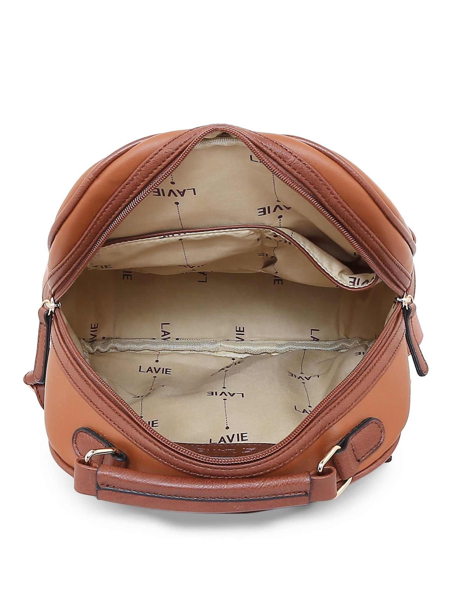 Buy Lavie Brown Polyurethane Rupi Backpack Online