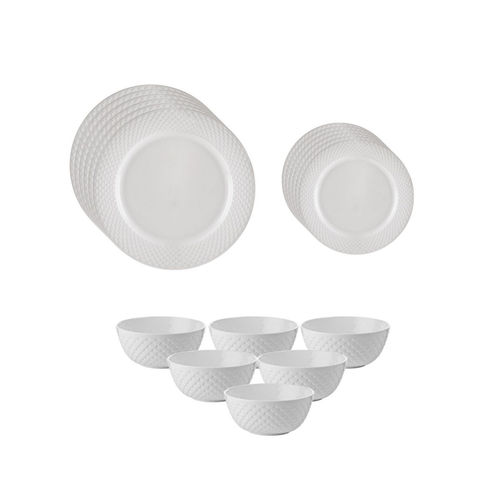 Buy CLAY CRAFT Fine Ceramic White Plain Basic Dinner Set 18