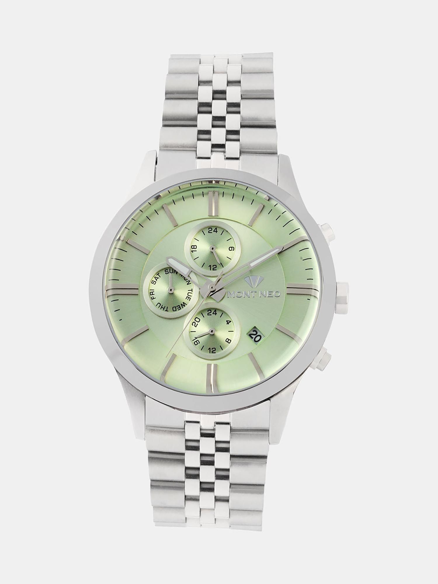 Buy Mont Neo Men Quartz Sea Green Dial Multi-Function Metal Watch