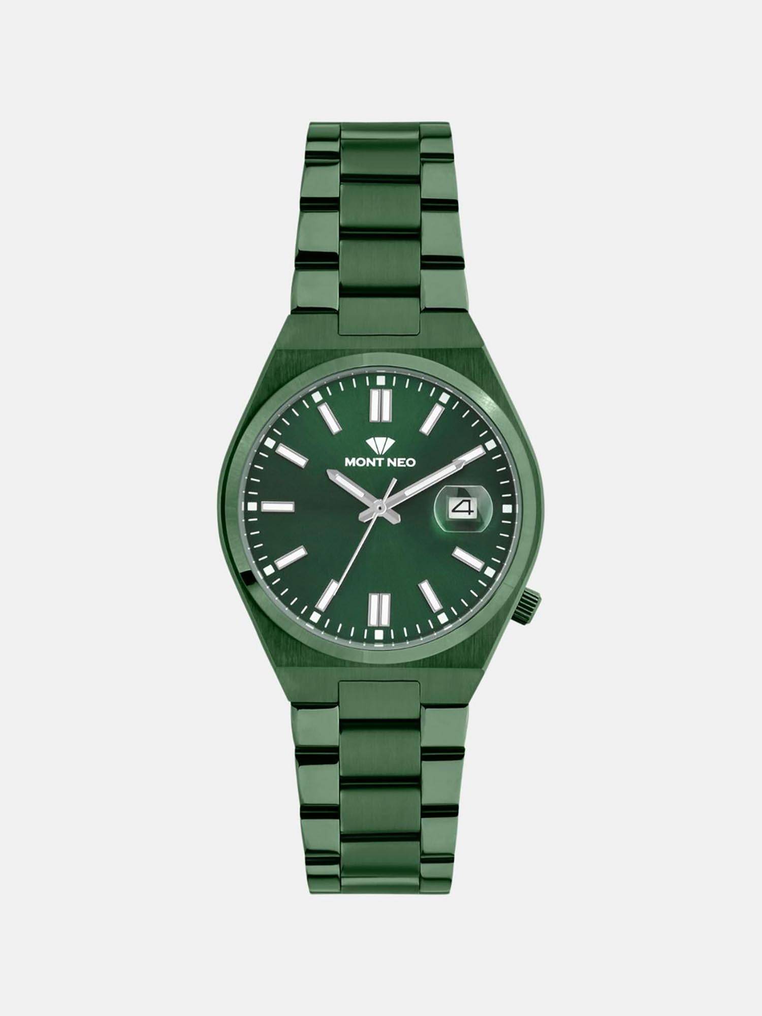 Mont Neo Men Quartz Green Dial Analog Metal Watch 3506E-M101014 (M)