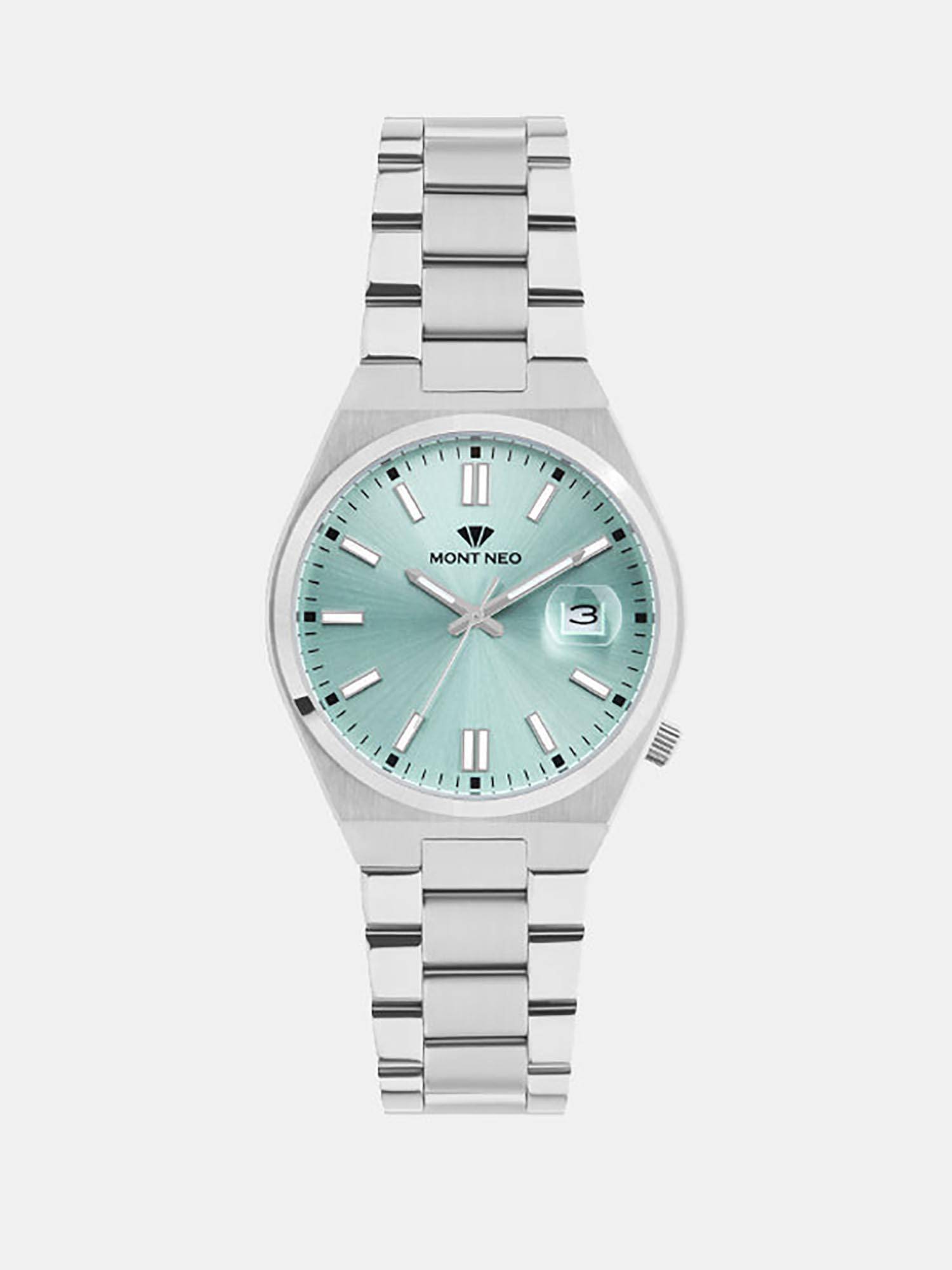 Mont Neo Men Quartz Sea Green Dial Analog Metal Watch 3506E-M1117 (M)
