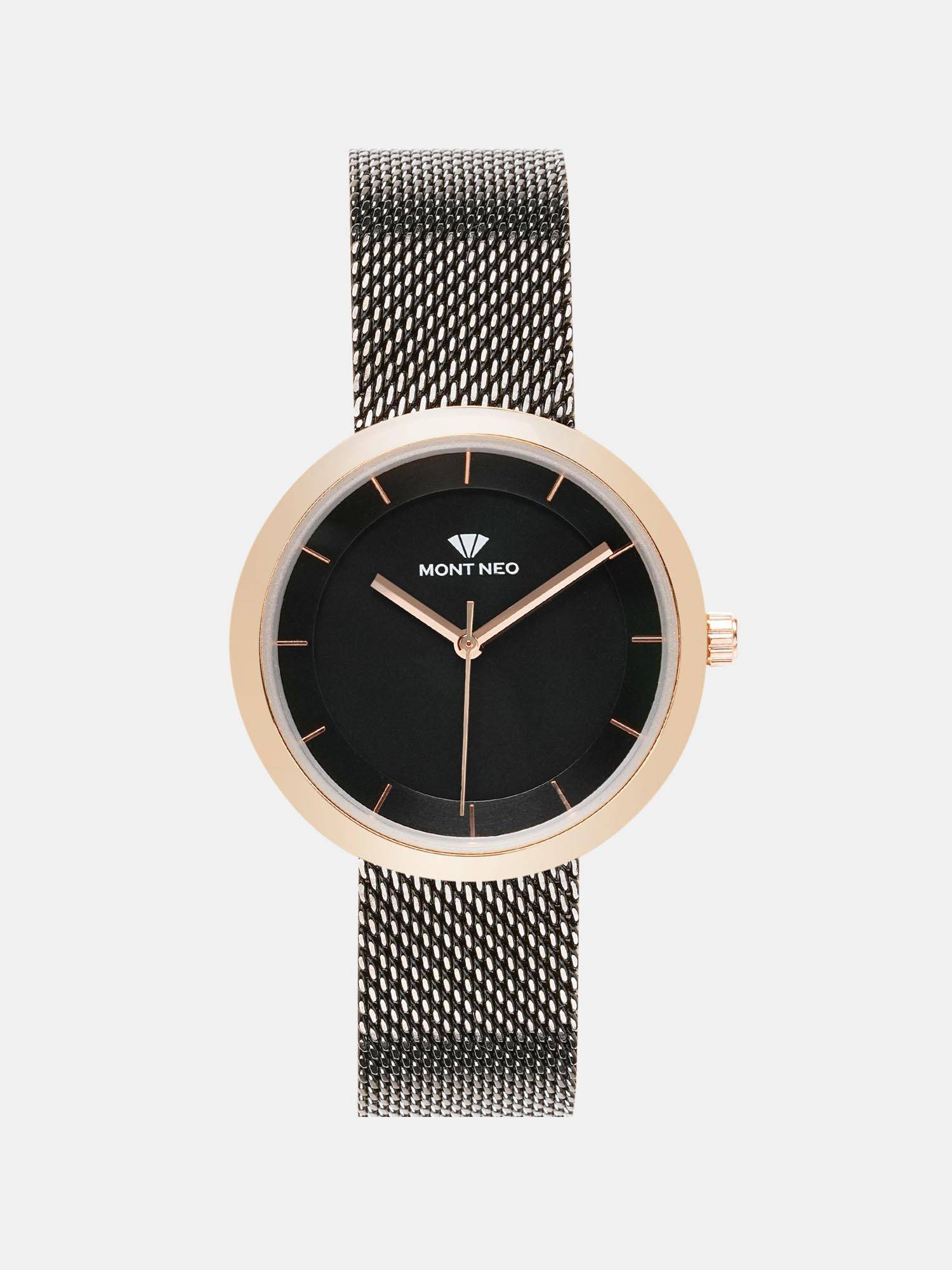 Mont Neo Women Black Analog Stainless Steel Watch 9002T-B3304 (M)