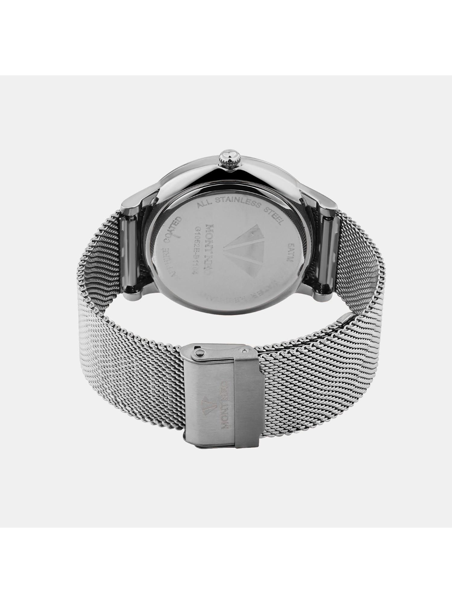 Buy Mont Neo Men Quartz Black Dial Analog Mesh Watch G1052E-B1104
