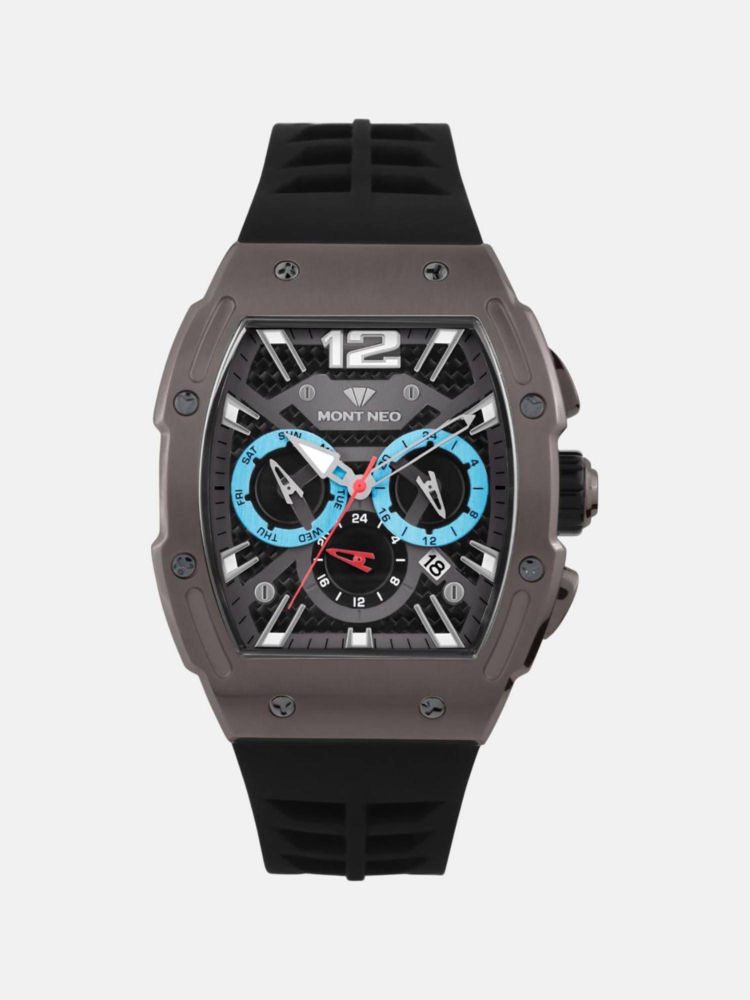 Mont Neo Men Quartz Black Dial Chronograph Silicone Watch G1061C-P8804 (M)