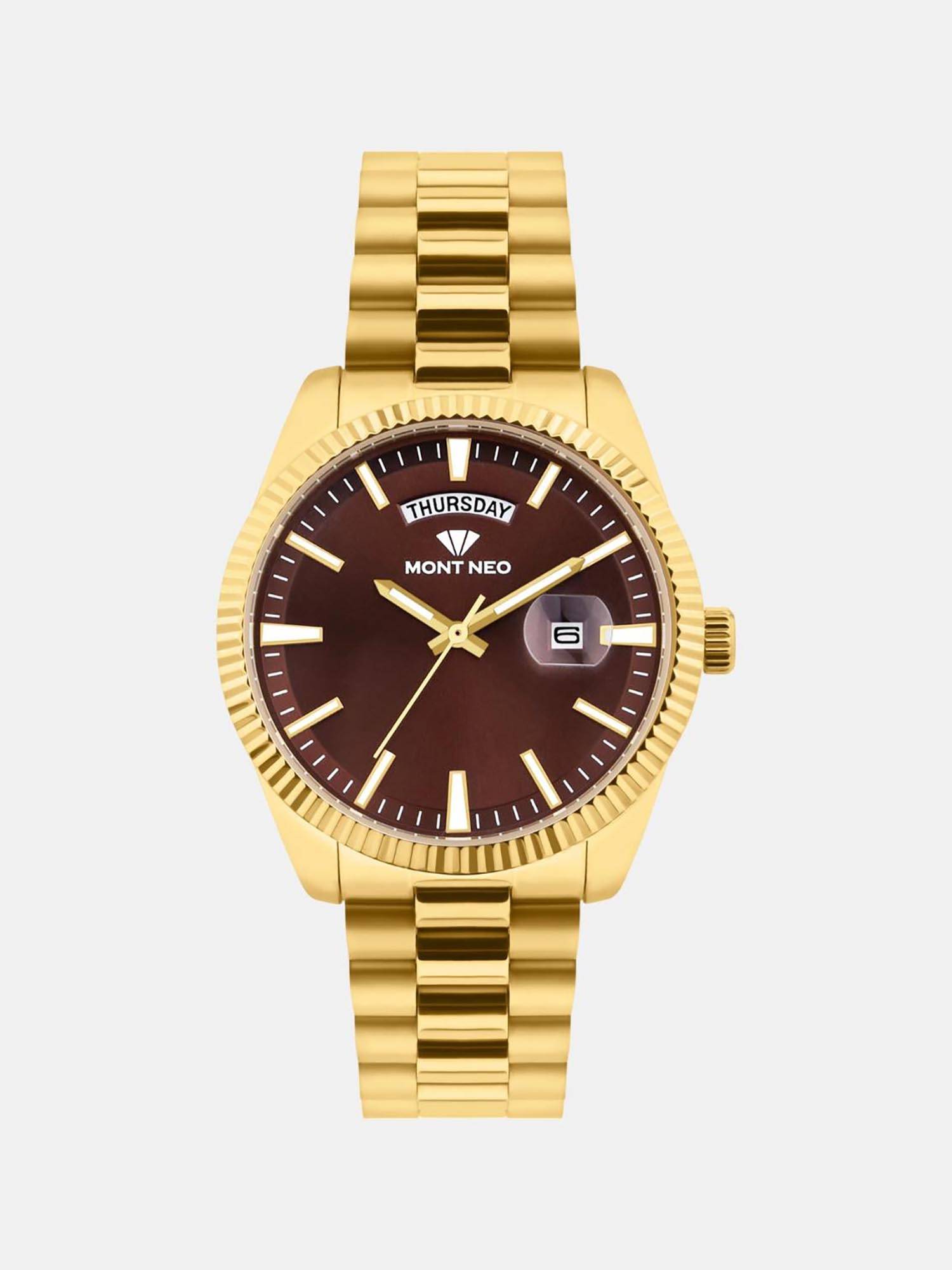 Mont Neo Men Quartz Red Dial Analog Stainless Steel Watch G3505D-M2212 (M)
