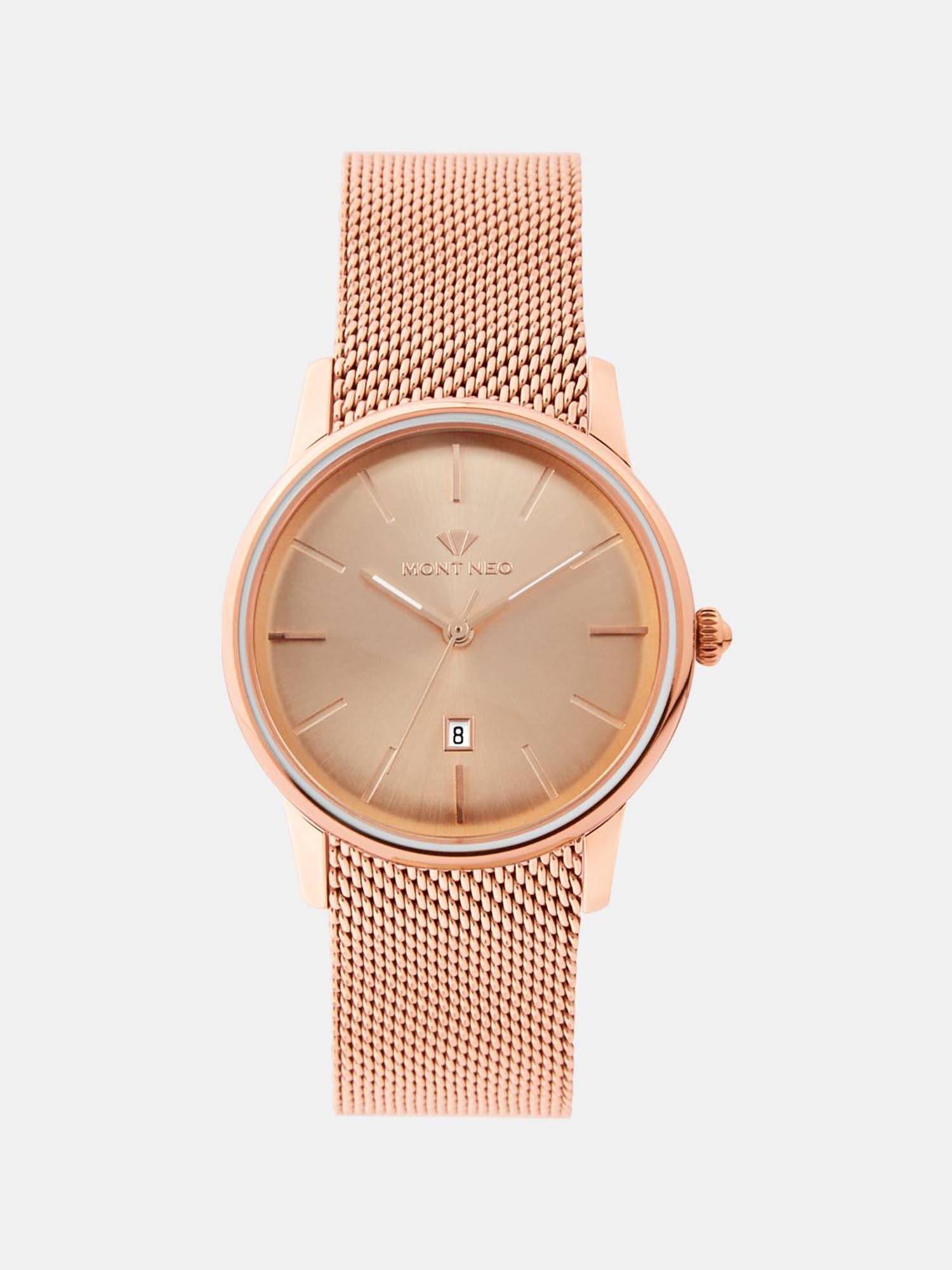 Mont Neo Women Quartz Rose Dial Analog Mesh Watch L1052E-B3307 (M)