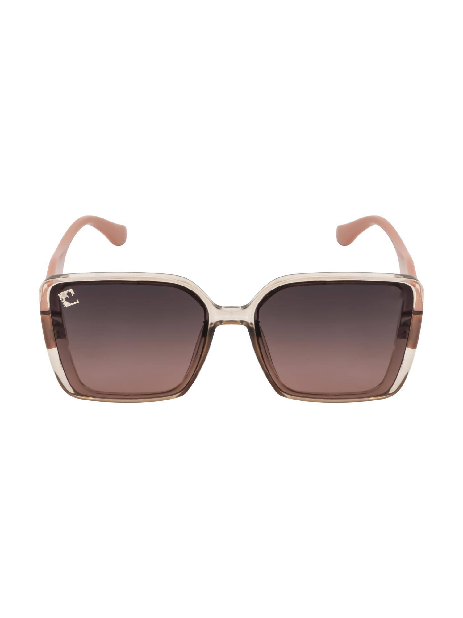 Clark N Palmer Brown Gradient Lens Square Sunglasses For Women-CNP-ST108-C5 (57)