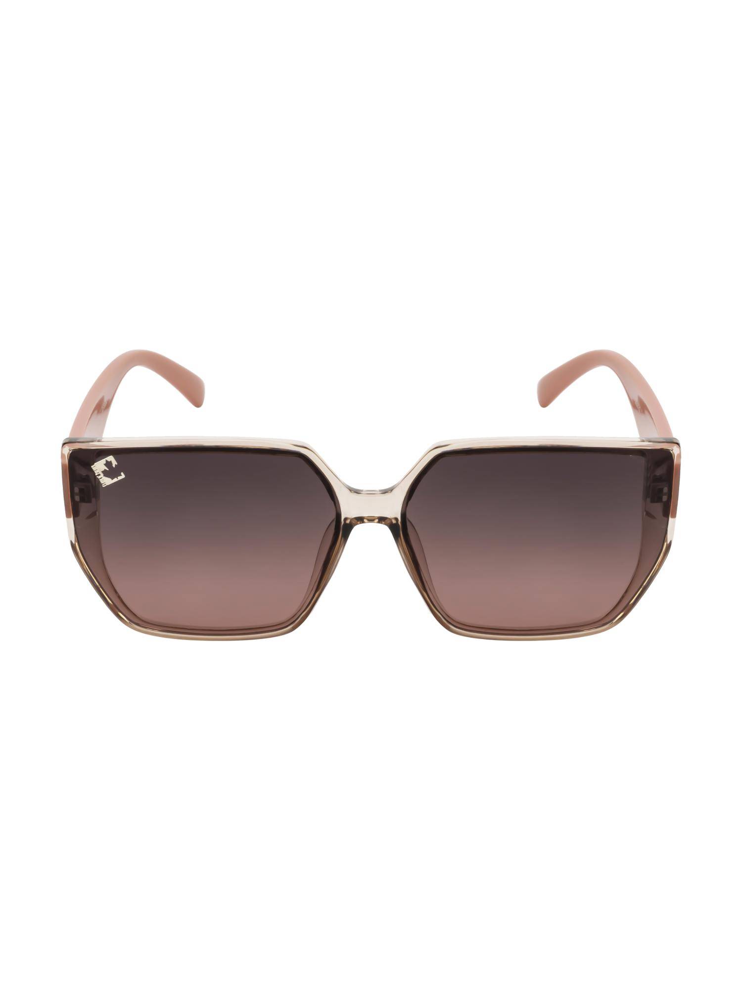 Clark N Palmer Brown Gradient Lens Square Sunglasses For Women-CNP-ST113-C5 (56)