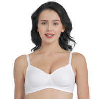 Juliet Plain Cotton Post Surgery Mastectomy Bra with Soft Padded Inserts -  Cancer Bra - White
