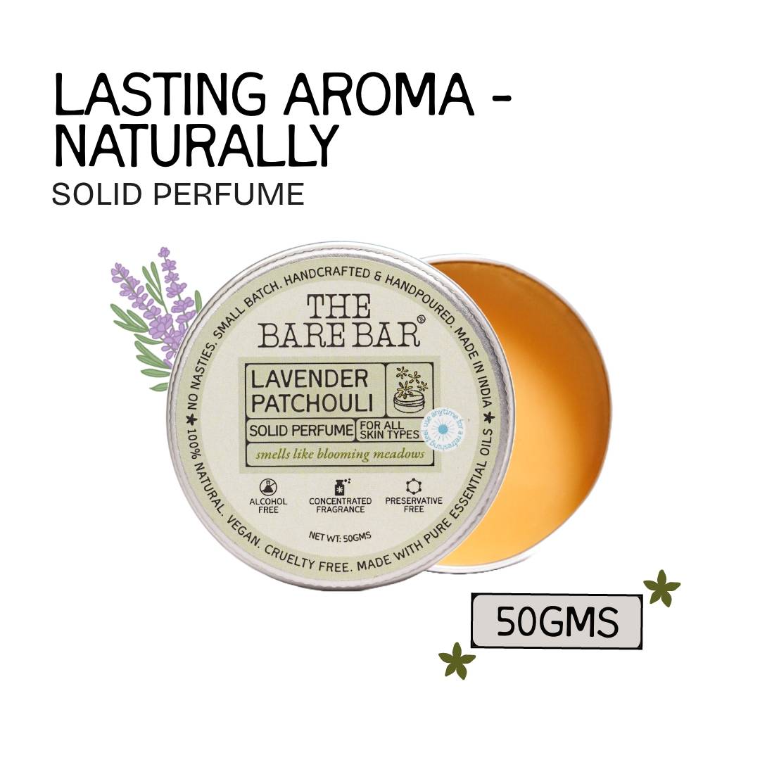 The Bare Bar Lavender Patchouli Solid Perfume - Floral earth...