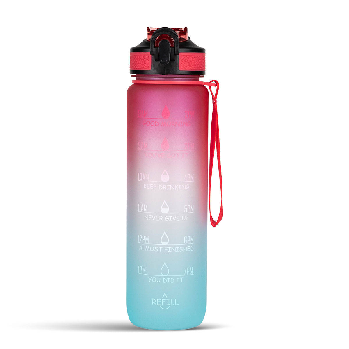 Solara Motivational Water Bottle Multicolor Skies 1Liter