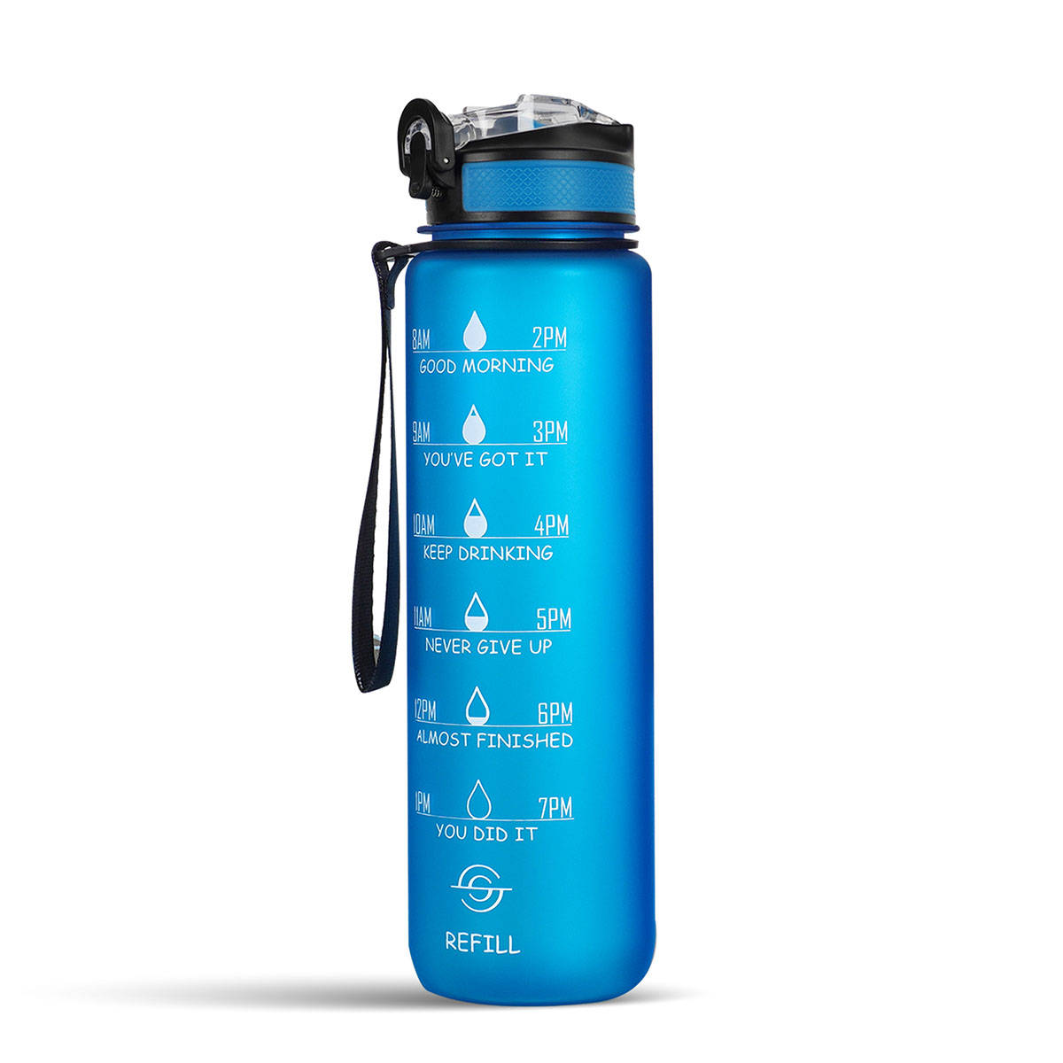Solara Motivational Water Bottle Blue Boss 1Liter