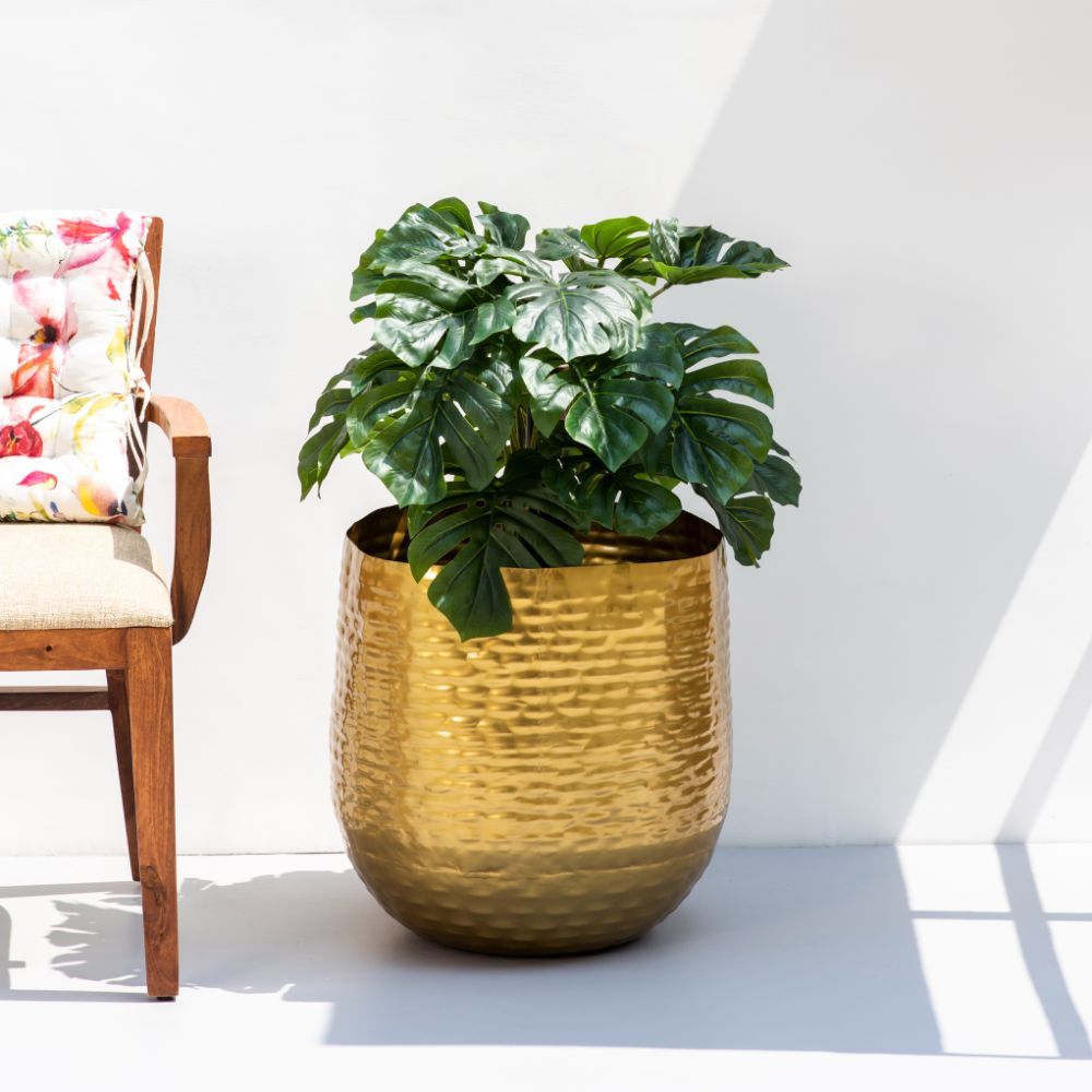 The Decor Remedy Fluid Large Floor Planter Gold Buy The Decor Remedy