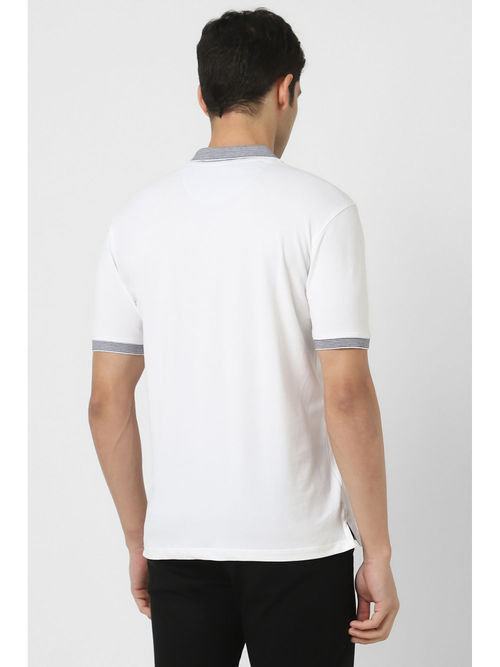 Peter England Polo Neck T Shirts White Peter England Men White