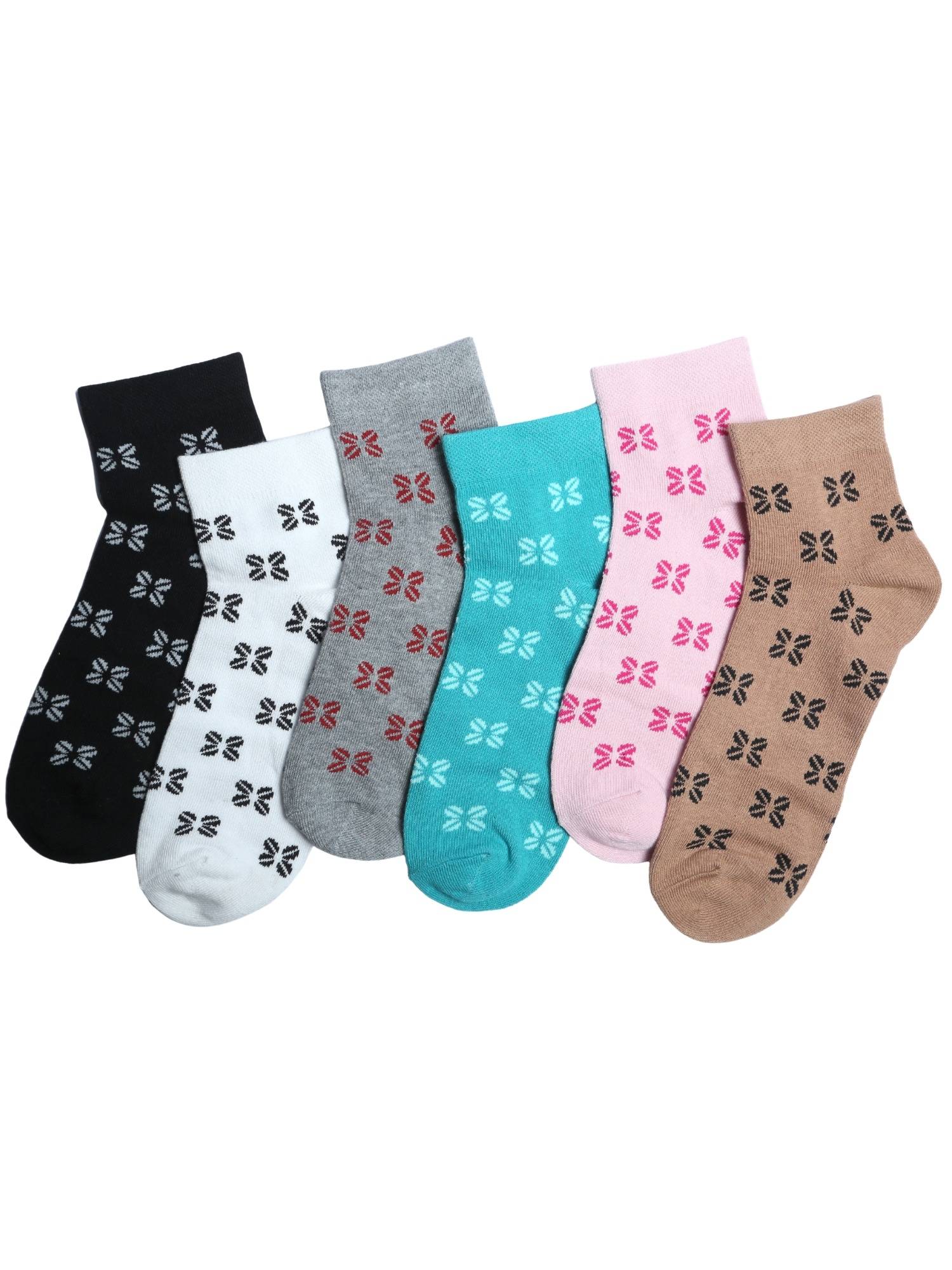 NEXT2SKIN Women's Ankle Multi-Color Floral Socks (Pack Of 6)
