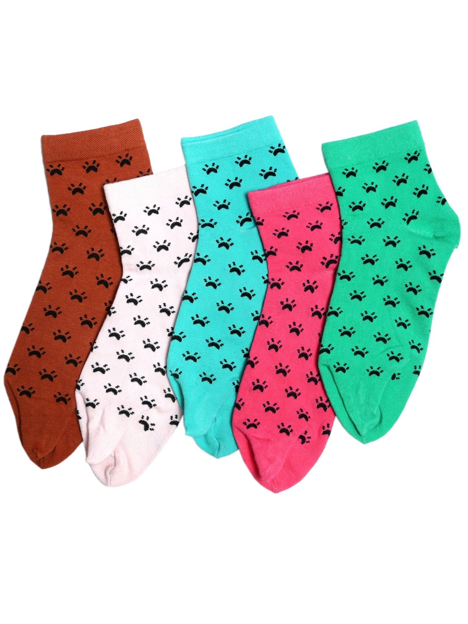 NEXT2SKIN Women's Ankle Multi-Color Printed Socks (Pack Of 5)