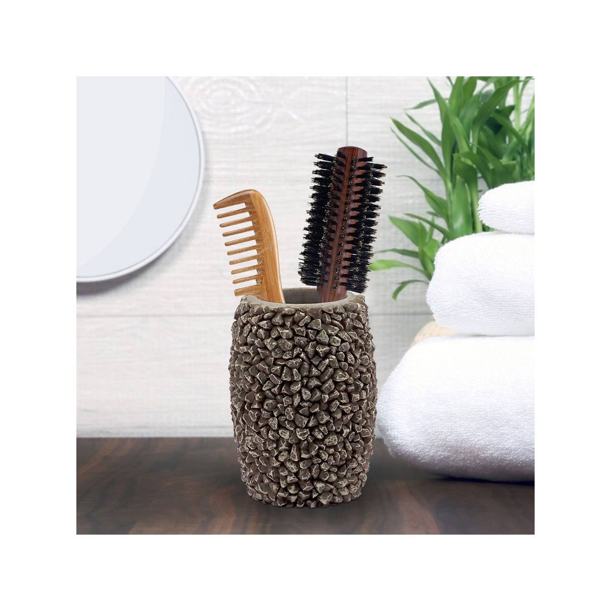OBSESSIONS Textured Polyresin Tumbler