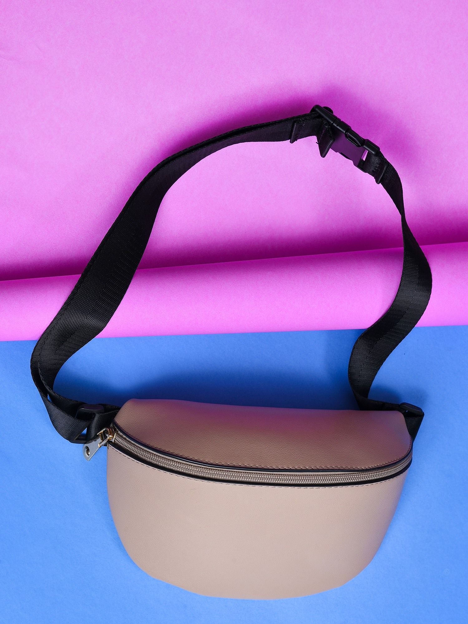 Haute Sauce Women Beige Solid Leather Waist Pouch Buy Haute Sauce