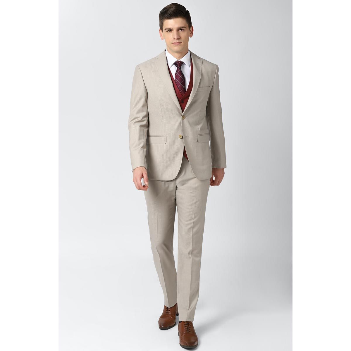 US$81.28-3 Pcs Set Suit Coat Vest Pants 2022 Fashion New Men Casual  Boutique Business Plaid Slim Fit Blazers Jacket Waistcoat T-Description