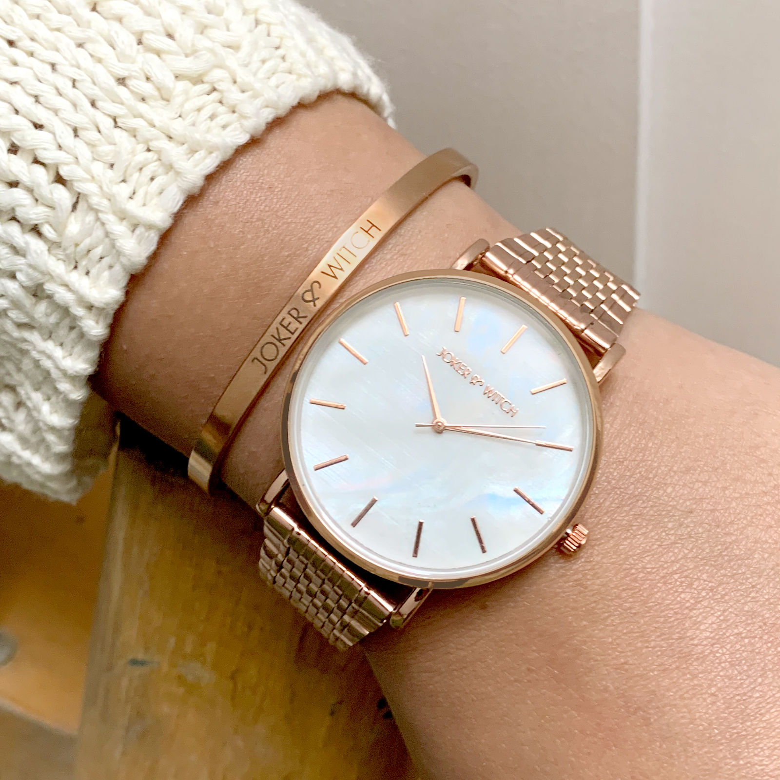 Joker  Witch Watches  Buy Joker  Witch Octa Brown Square Dial Rhinestone Rose  Gold Mesh Strap Analog Womens Watch Online  Nykaa Fashion