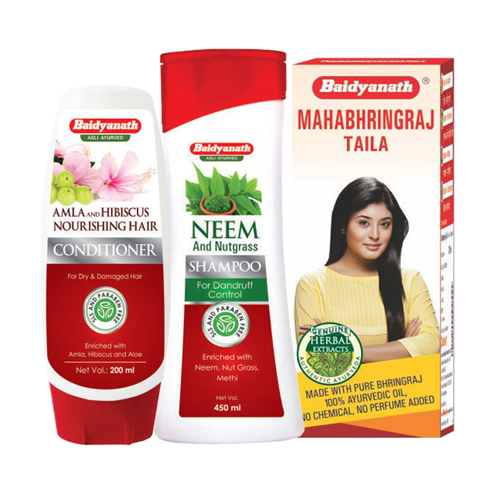 Baidyanathneem & Nutgrass Shampoo & Amla Conditioner With Bhringraj  Ayurvedic Hair Oil: Buy Baidyanathneem & Nutgrass Shampoo & Amla Conditioner  With Bhringraj Ayurvedic Hair Oil Online at Best Price in India |