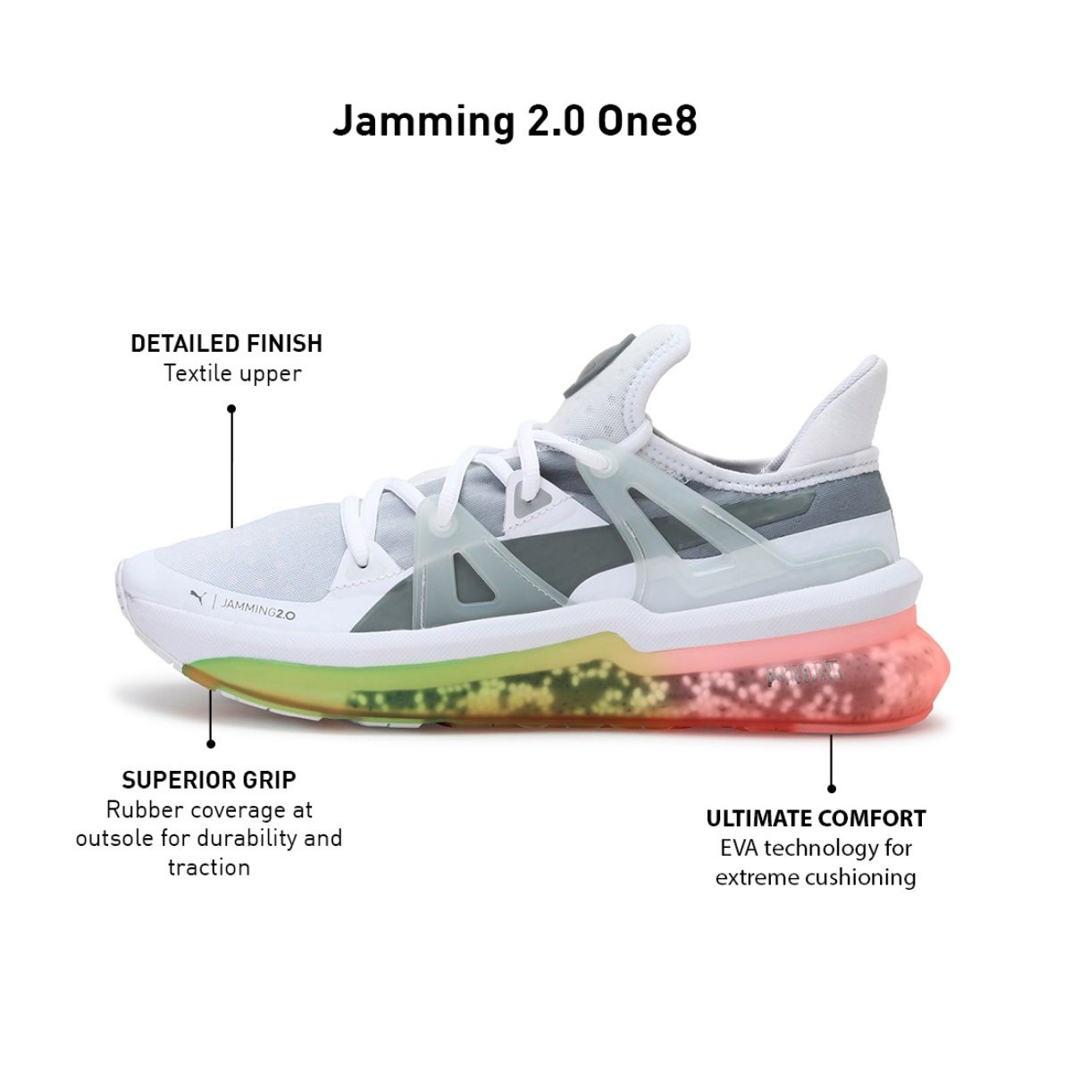 Puma Ultraride One8 White Running Shoes 