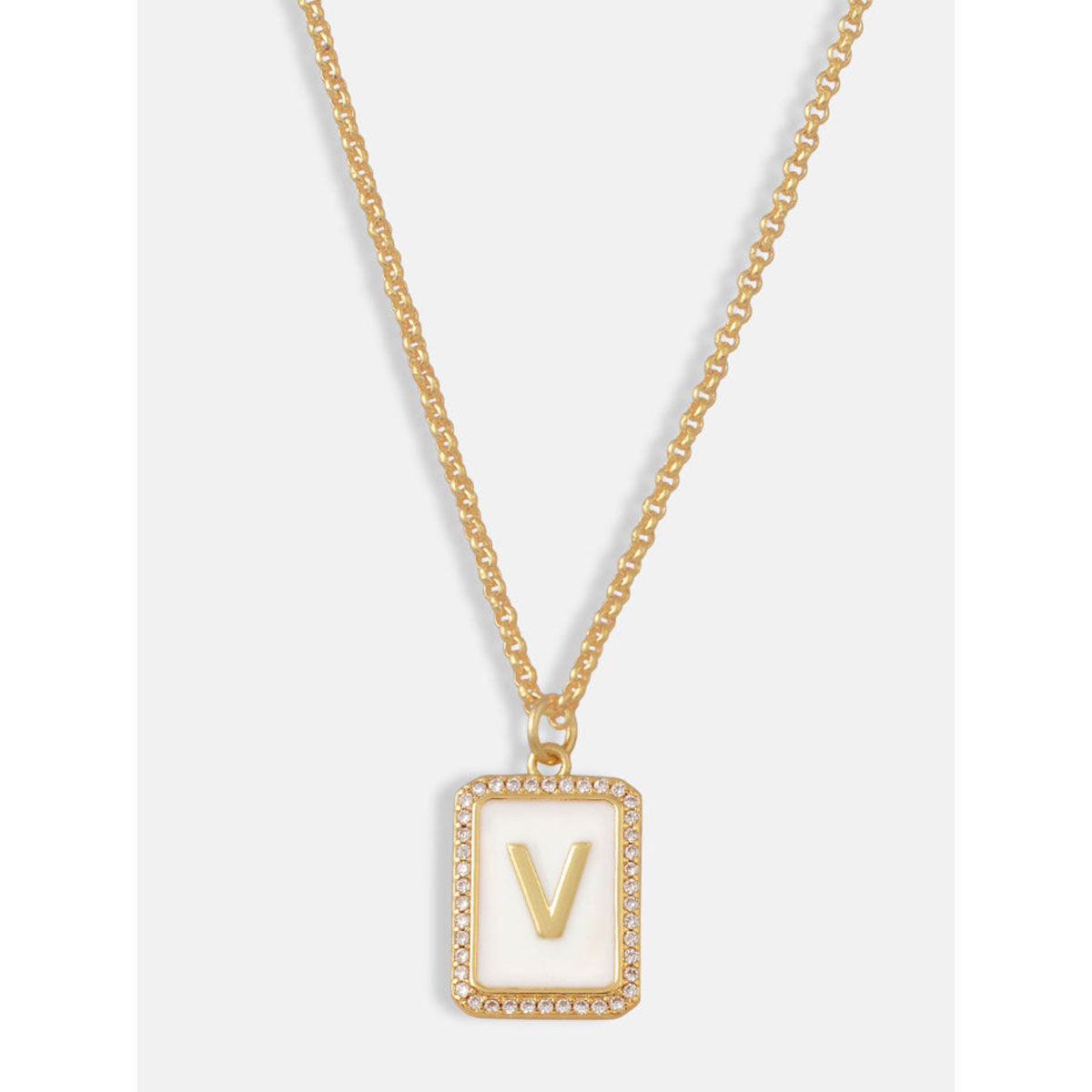 Diamond Letter V Pendant Necklace in 14k Yellow Gold | Kendra Scott